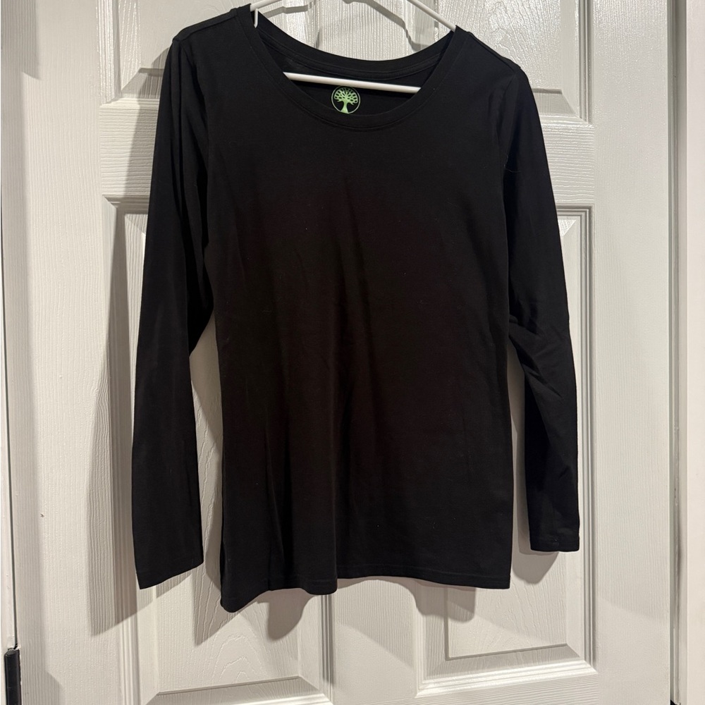Healing Hands Black Long Sleeve Women's Underscrub Top